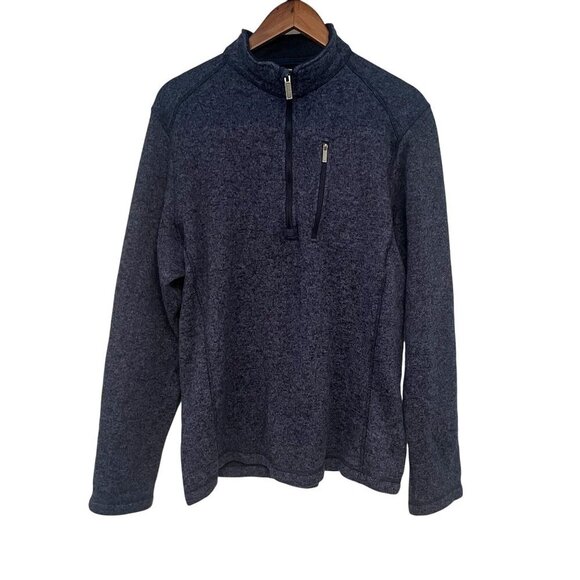 Woolrich Quarter Zip Up Fleece Sweater Sweatshirt Pullover Shirt XL Blue Mens - Picture 3 of 10